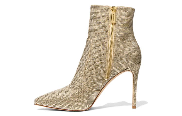 (W) MICHAEL KORS Leather Pointed Toe Slip-On Booties 'Gold'