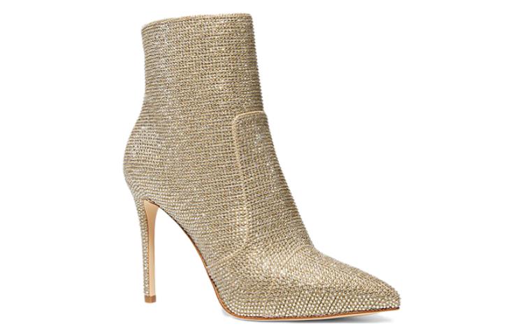 (W) MICHAEL KORS Leather Pointed Toe Slip-On Booties 'Gold' 圖 3