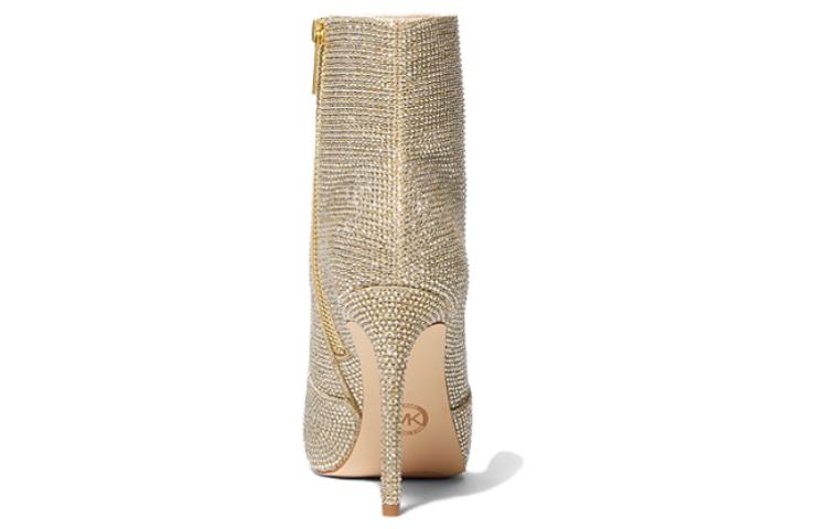 (W) MICHAEL KORS Leather Pointed Toe Slip-On Booties 'Gold' 圖 4