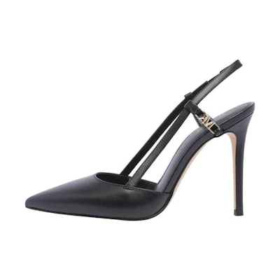 (W) MICHAEL KORS Leather Pointed Toe Stiletto 'Black'