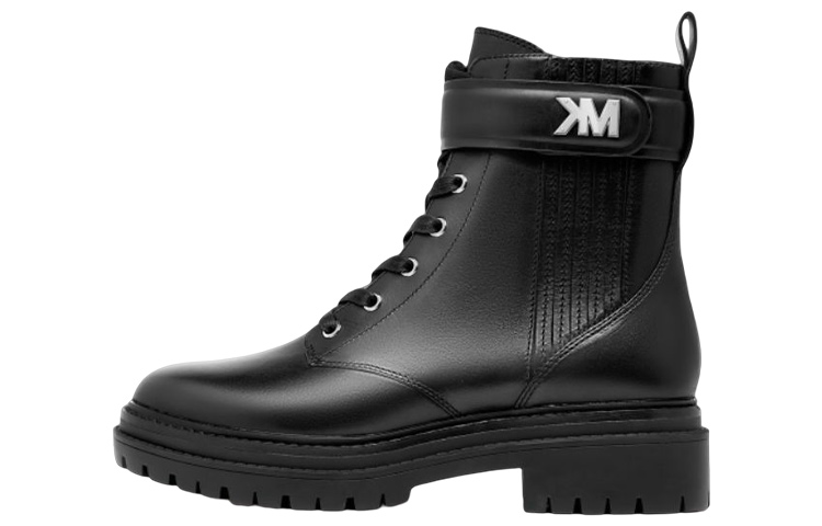 (Women) MICHAEL KORS Leather Round-Toe Lace-Up Ankle Boot 'Black' 40F1SRFE6L001