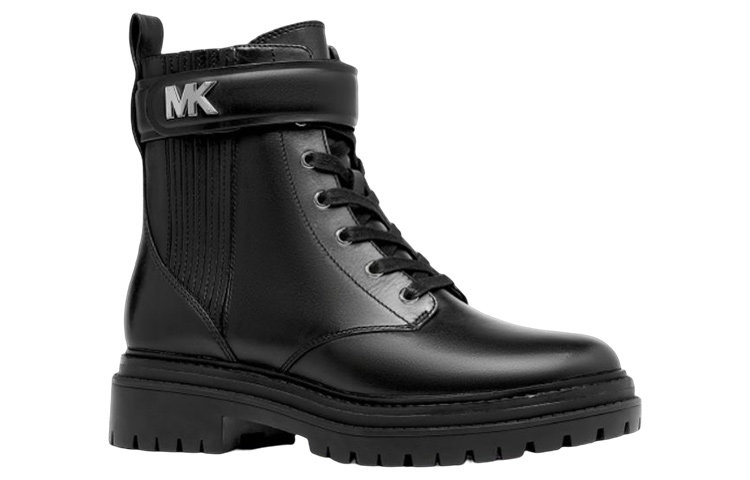 Lookbook (Women) MICHAEL KORS Leather Round-Toe Lace-Up Ankle Boot 'Black' 40F1SRFE6L001
