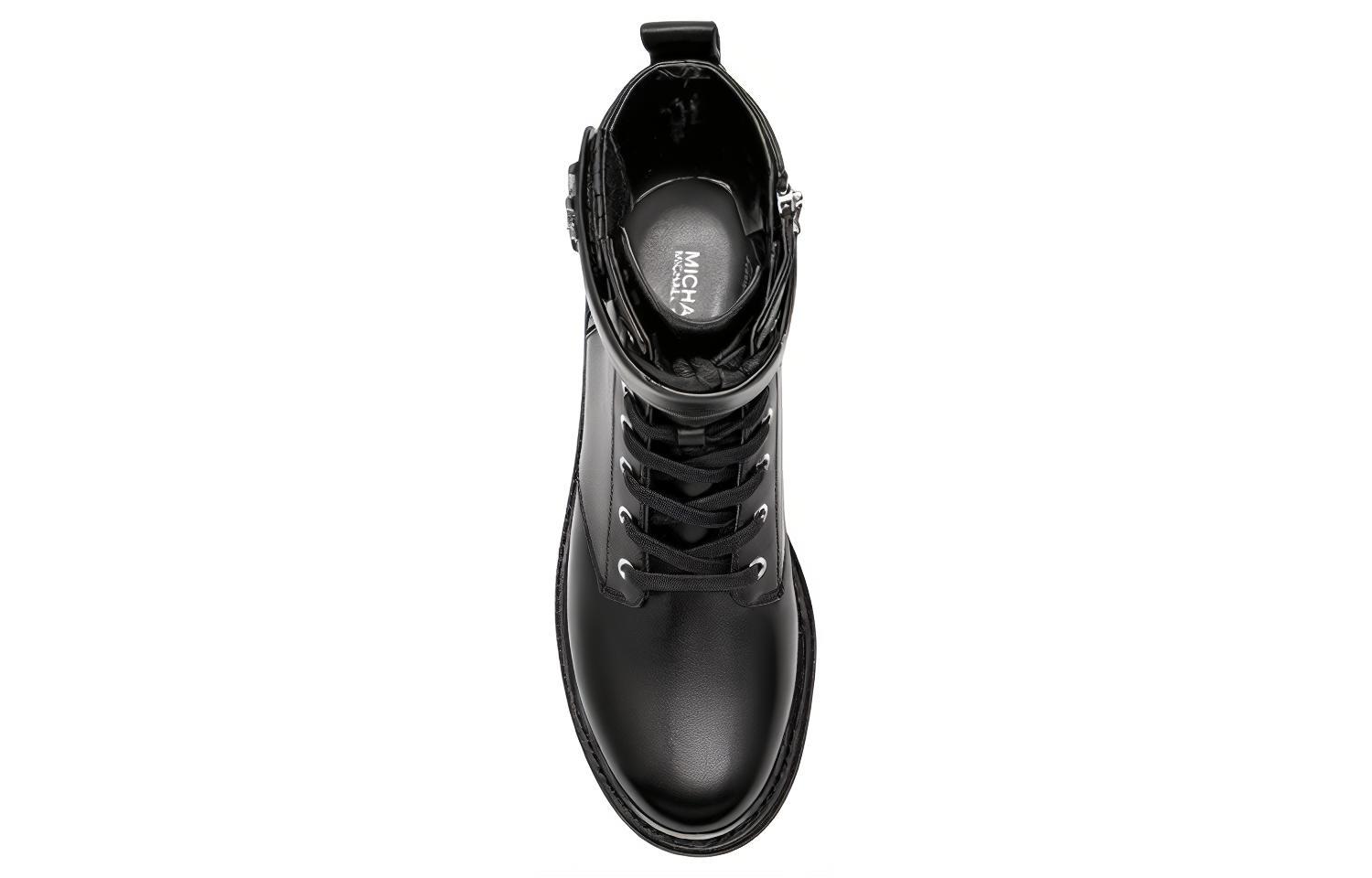 Shop (Women) MICHAEL KORS Leather Round-Toe Lace-Up Ankle Boot 'Black' 40F1SRFE6L001