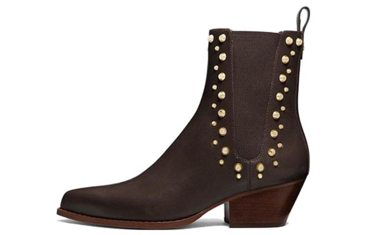 (W) MICHAEL KORS Leather Round Toe Chelsea Boot 'Chocolate'
