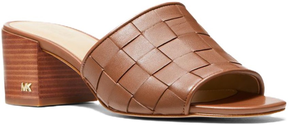 (Women) MICHAEL KORS Leather Round Toe Chunky Heel Slide 'Brown' 40S3IGMS1L230 Order (Women) MICHAEL KORS Leather Round Toe Chunky Heel Slide 'Brown' 40S3IGMS1L230