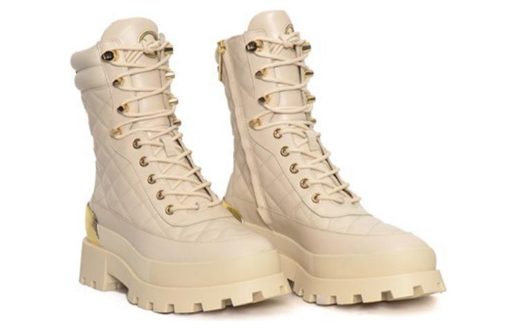 Lookbook (W) MICHAEL KORS Sepatu Boot Kulit Coklat Muda Nyaman Tumit Bulat Pendek 40F3RWFE1L289