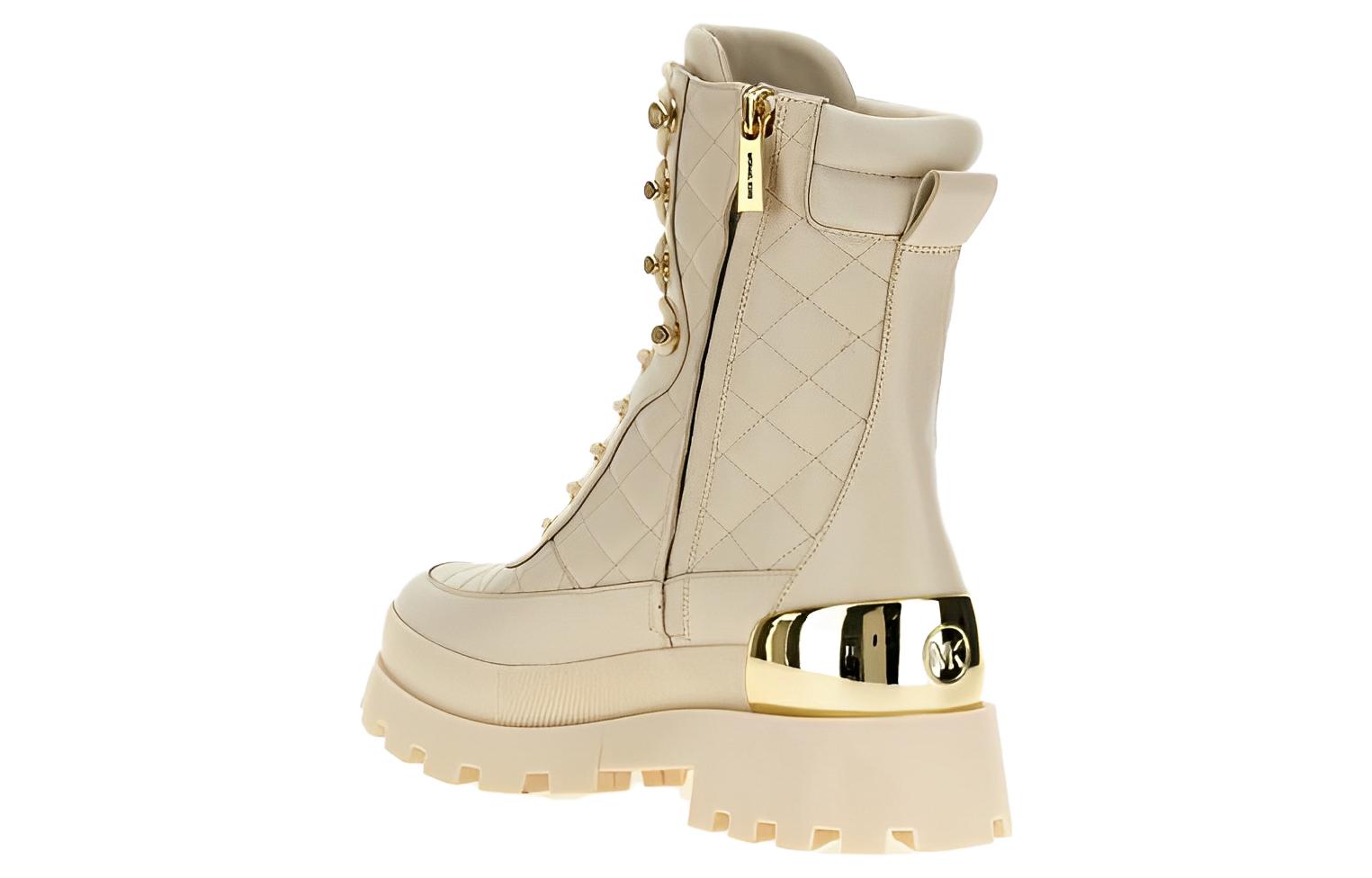 Purchase (W) MICHAEL KORS Sepatu Boot Kulit Coklat Muda Nyaman Tumit Bulat Pendek 40F3RWFE1L289