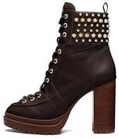 (Women) MICHAEL KORS Leather Round Toe Lace-Up Ankle Boot 'Black' 40F3YVHE8L0201 (Women) MICHAEL KORS Leather Round Toe Lace-Up Ankle Boot 'Black' 40F3YVHE8L0201
