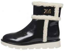 (Women) MICHAEL KORS Leather Round-Toe Slip-On Booties 'Black' 40F2MRFE5B001 (Women) MICHAEL KORS Leather Round-Toe Slip-On Booties 'Black' 40F2MRFE5B001