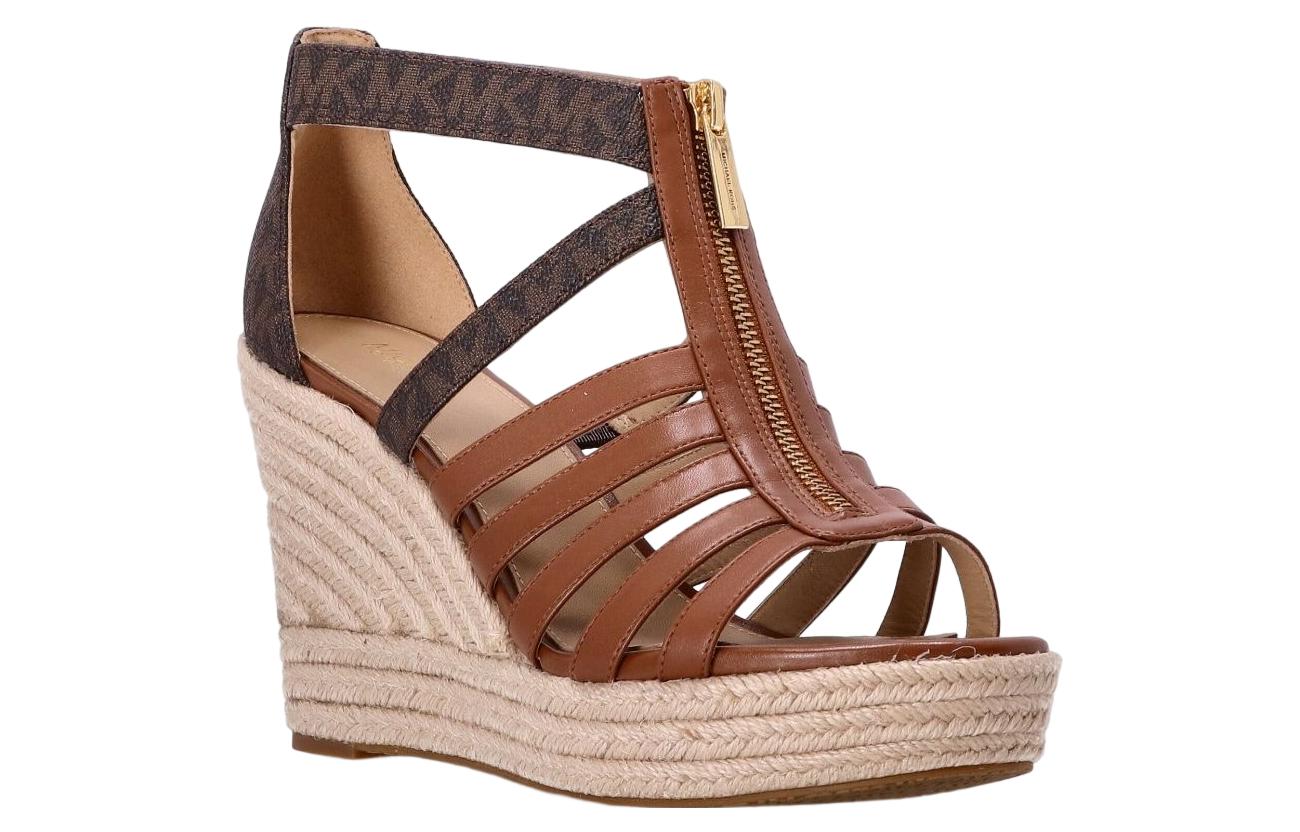 (W) MICHAEL KORS Leather Round Toe Zip 'Fashion Slide Brown' 圖 2