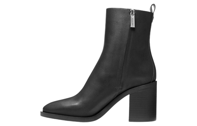 Buy (W) Bottes Cheville Cuir Noir à Bout Rond Zip Michael Kors 40F3RGME7L001