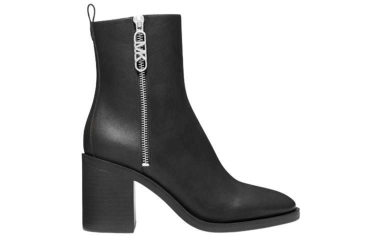 Order (W) Bottes Cheville Cuir Noir à Bout Rond Zip Michael Kors 40F3RGME7L001