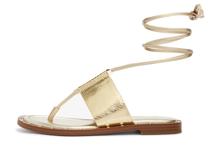 (Women) MICHAEL KORS Leather Sandal 'Metallic Gold Snake Print' 40S3JGFS3M0705