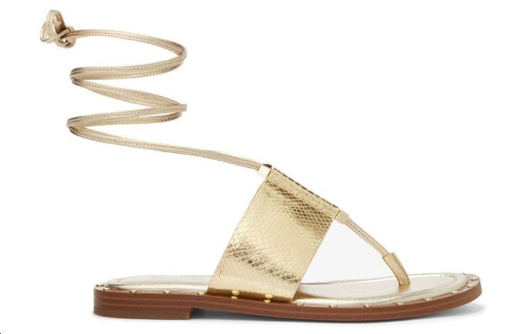 Order (Women) MICHAEL KORS Leather Sandal 'Metallic Gold Snake Print' 40S3JGFS3M0705