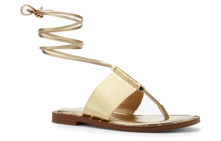 Lookbook (Women) MICHAEL KORS Leather Sandal 'Metallic Gold Snake Print' 40S3JGFS3M0705