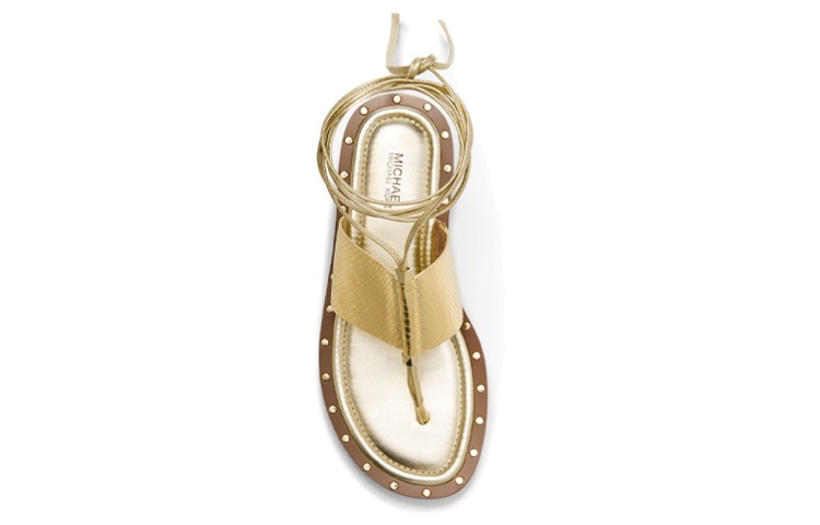 Shop (Women) MICHAEL KORS Leather Sandal 'Metallic Gold Snake Print' 40S3JGFS3M0705