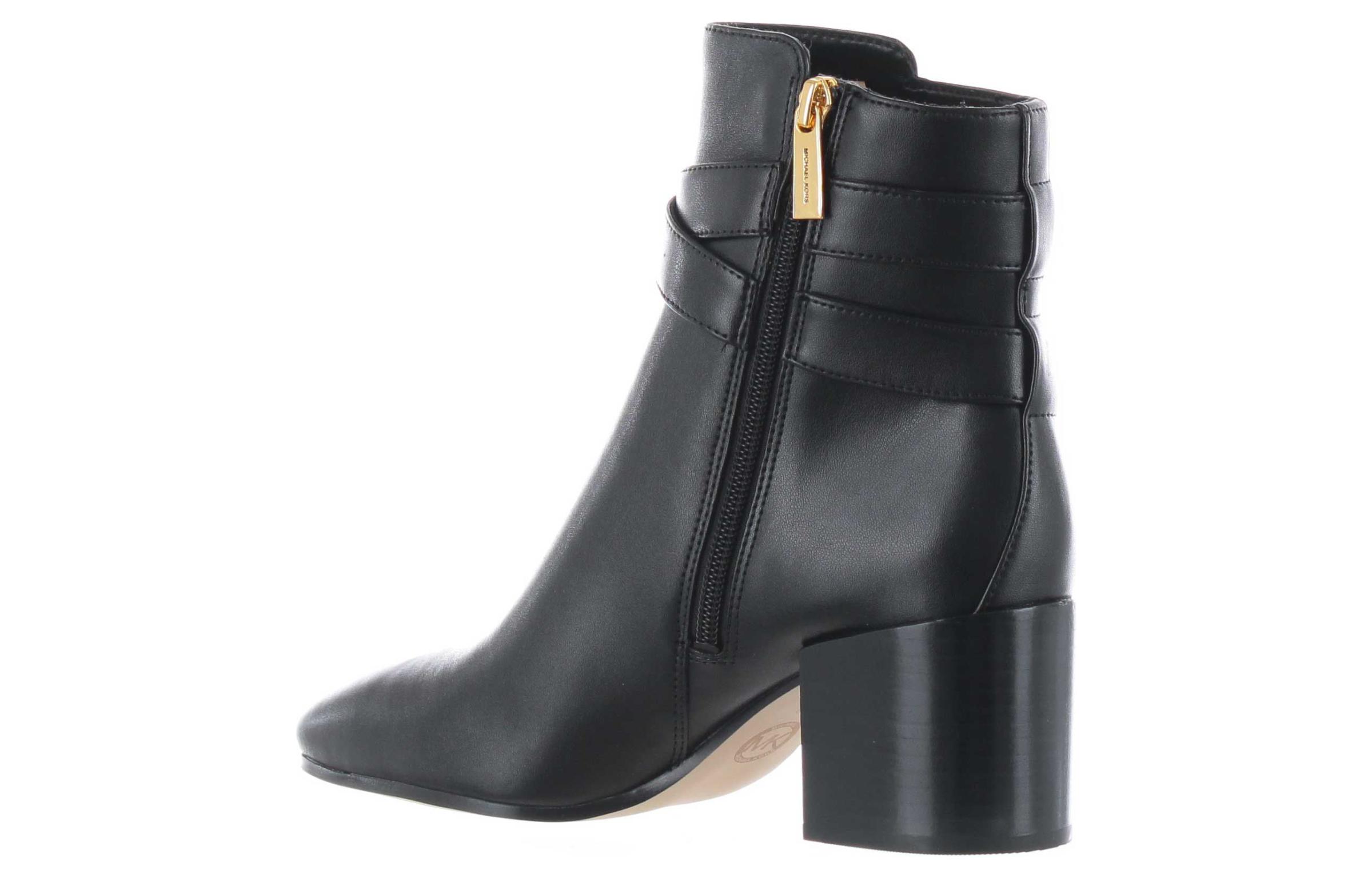 Lookbook (Women) MICHAEL KORS Leather Short Boot 'Fashion Chunky Heel Black' 40F2ROME7L001
