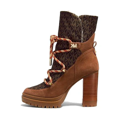 (W) MICHAEL KORS Leather Short Boots 'Brown Fashion Simple Trendy'