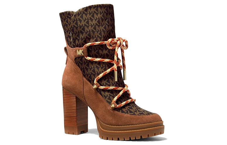 (W) MICHAEL KORS Leather Short Boots 'Brown Fashion Simple Trendy' 圖 3