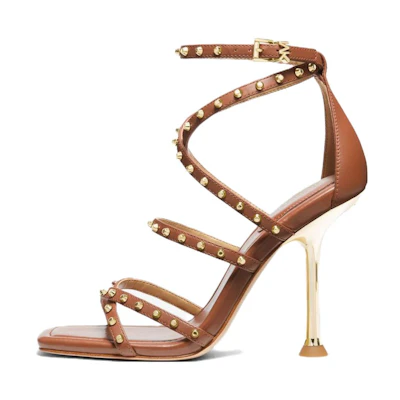 (W) MICHAEL KORS Leather Simple CMFT Slide Sandals 'Brown'