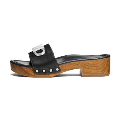 (W) MICHAEL KORS Leather Slide 'Black CMFT'