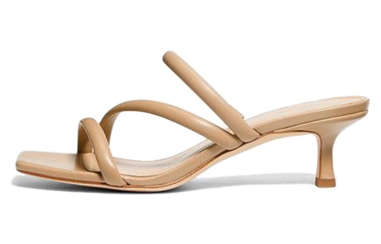 (W) MICHAEL KORS Leather Slides 'Brown CMFT'