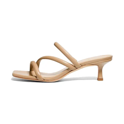 (W) MICHAEL KORS Leather Slides 'Brown CMFT'