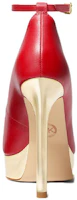 Shop MICHAEL KORS 皮革簡約優雅細跟高跟鞋 12.7cm 女款 紅色
