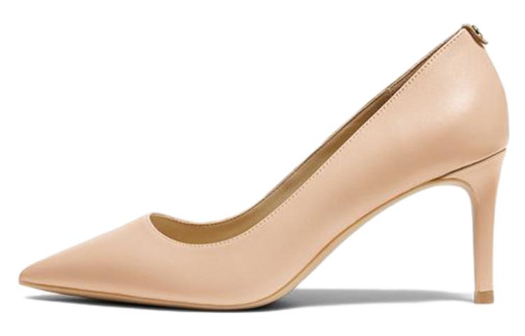 (Women) Michael Kors Leather Stiletto Heels 7.6cm Nude High Heels with Metal Logo 40F2HNMP2L660