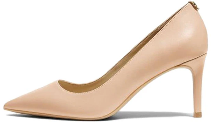 (Women) Michael Kors Leather Stiletto Heels 7.6cm Nude High Heels with Metal Logo 40F2HNMP2L660 Buy (Women) Michael Kors Leather Stiletto Heels 7.6cm Nude High Heels with Metal Logo 40F2HNMP2L660