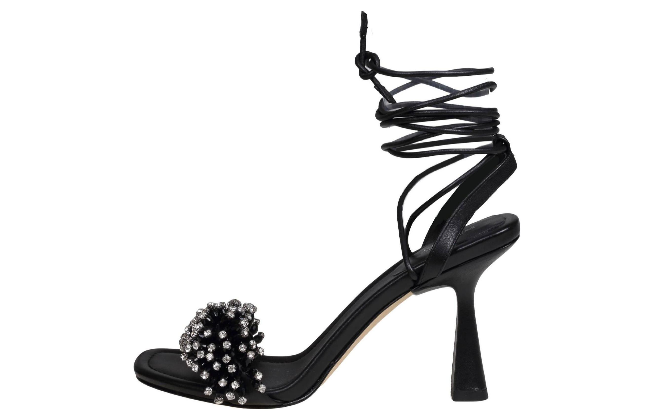 (Women) MICHAEL KORS Leather Stiletto Lace-up 'Fashion Sandal Black' 40S3LCHS1L001