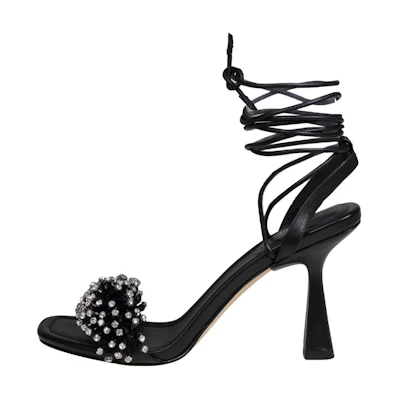 (W) MICHAEL KORS Leather Stiletto Lace-up 'Fashion Sandal Black'