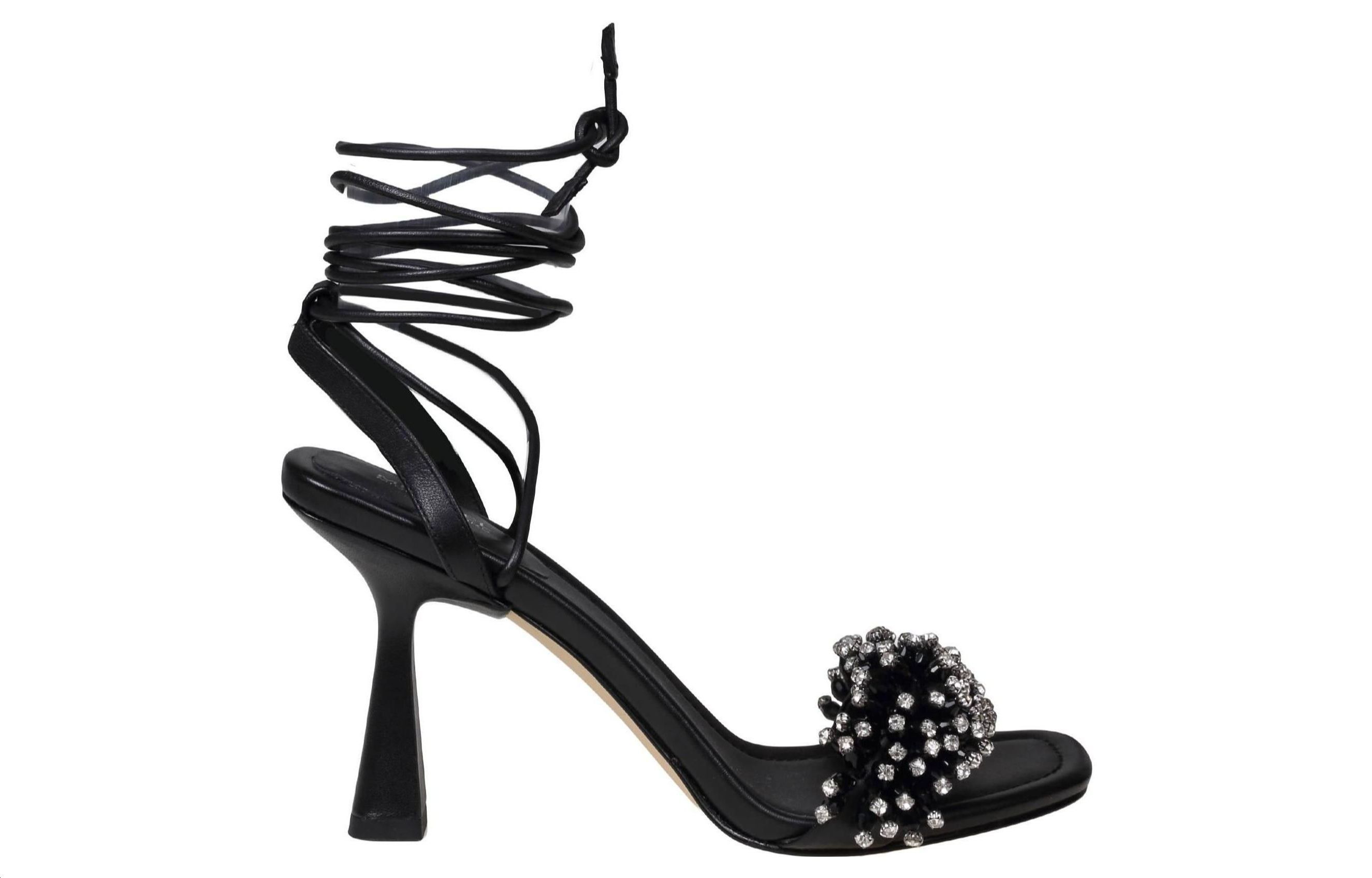 Order (W) MICHAEL KORS Kasut Tumit Tinggi Kulit Lace-up 'Sandal Fesyen Hitam' 40S3LCHS1L001