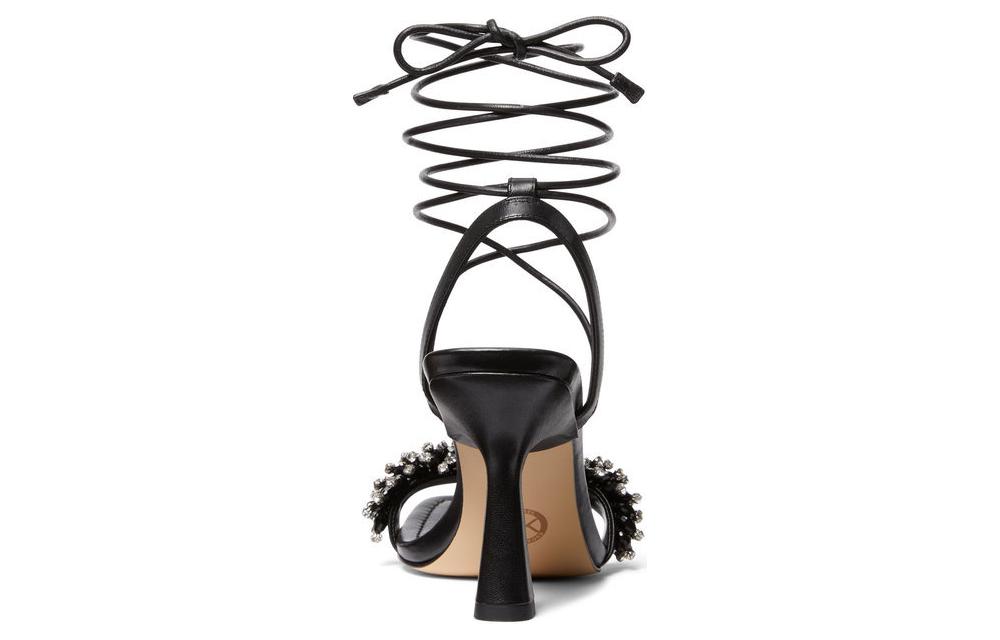 Details for (W) MICHAEL KORS Kasut Tumit Tinggi Kulit Lace-up 'Sandal Fesyen Hitam' 40S3LCHS1L001