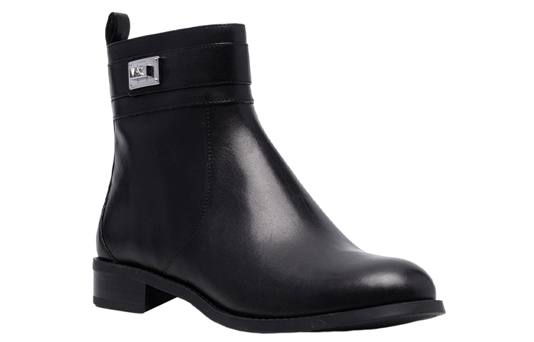 (W) MICHAEL KORS Leather Zip Ankle Boots 'Black' 圖 2
