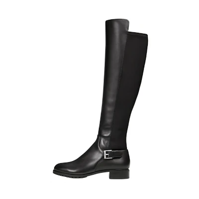 (W) MICHAEL KORS Leather Zipper Block Heel Tall Boots 'Black'