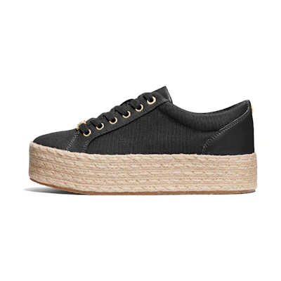 (W) MICHAEL KORS Libby Canvas Platform Sneaker 'Black'