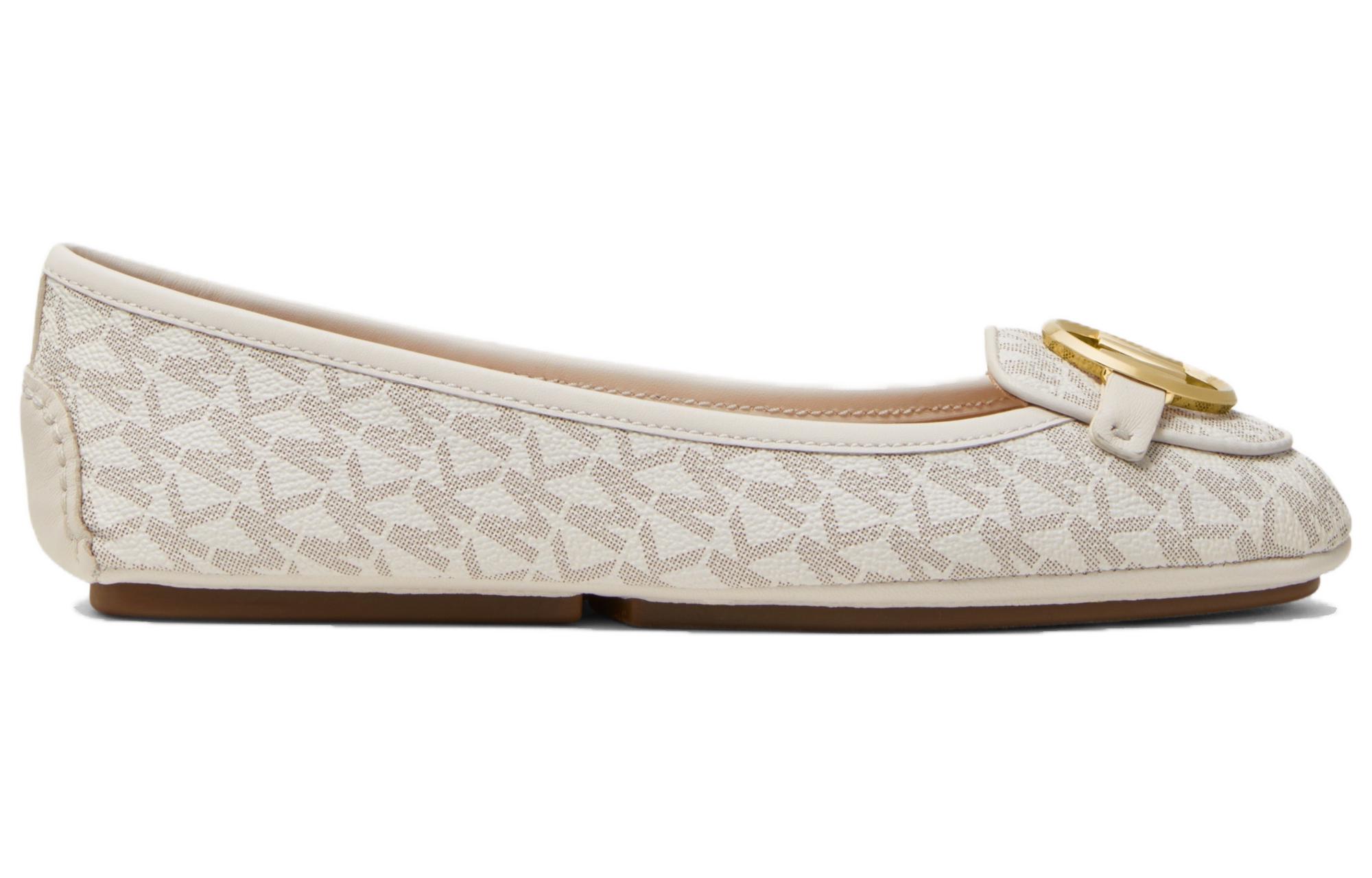 Order (W) MICHAEL KORS Lillie 'Logo Beige Flats' Kasual Bej Wanita 40R9LIFP3B150