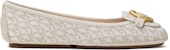 (W) MICHAEL KORS Lillie 'Logo Beige Flats' Kasual Bej Wanita 40R9LIFP3B150