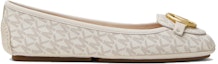 Order (W) MICHAEL KORS Lillie 'Logo Beige Flats' Kasual Bej Wanita 40R9LIFP3B150