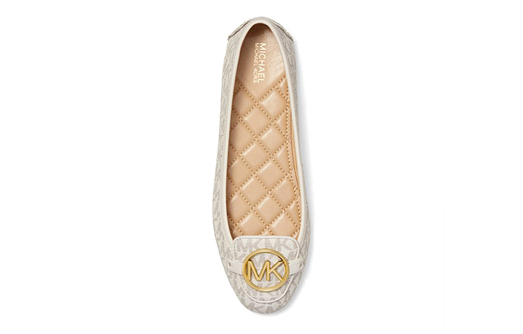 Shop (W) MICHAEL KORS Lillie 'Logo Beige Flats' Kasual Bej Wanita 40R9LIFP3B150