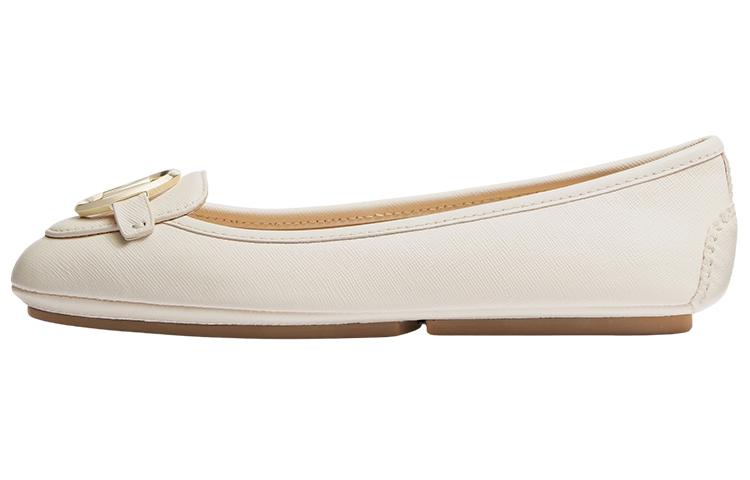 (Women) MICHAEL KORS Lillie 'White Leather Ballet Flats' 40R9LIFP1L289