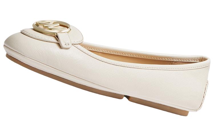 Shop (Women) MICHAEL KORS Lillie 'White Leather Ballet Flats' 40R9LIFP1L289