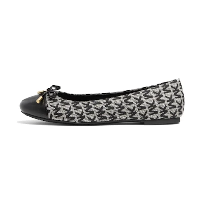 (W) MICHAEL KORS Logo Jacquard Ballet Flats 'Black White'
