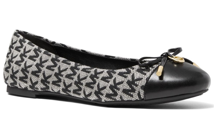 (W) MICHAEL KORS Logo Jacquard Ballet Flats 'Black White' 圖 4