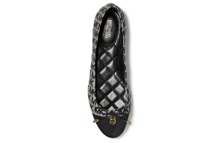 (W) MICHAEL KORS Logo Jacquard Ballet Flats 'Black White' 圖 5