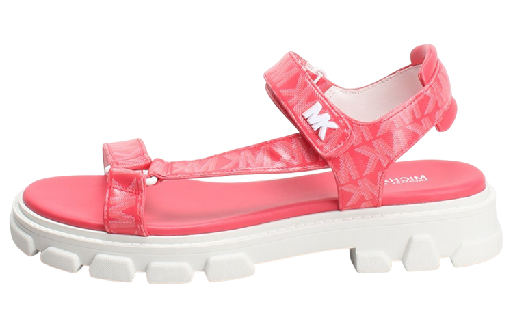 (W) MICHAEL KORS Logo Print Velcro Fashion Sandals 'Pink'