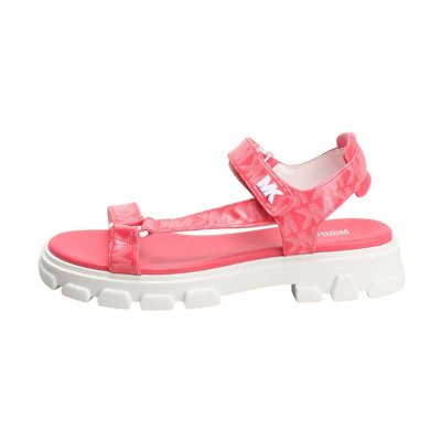 (W) MICHAEL KORS Logo Print Velcro Fashion Sandals 'Pink'
