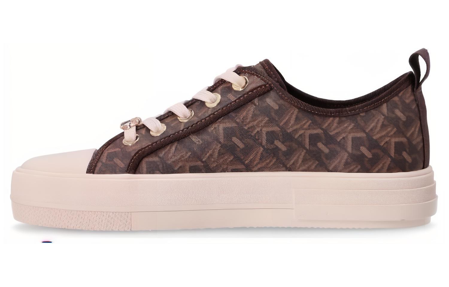 (Women) Michael Kors Low-Top Sneakers Brown Fashionable Synthetic Leather 43H3EYFS1B200