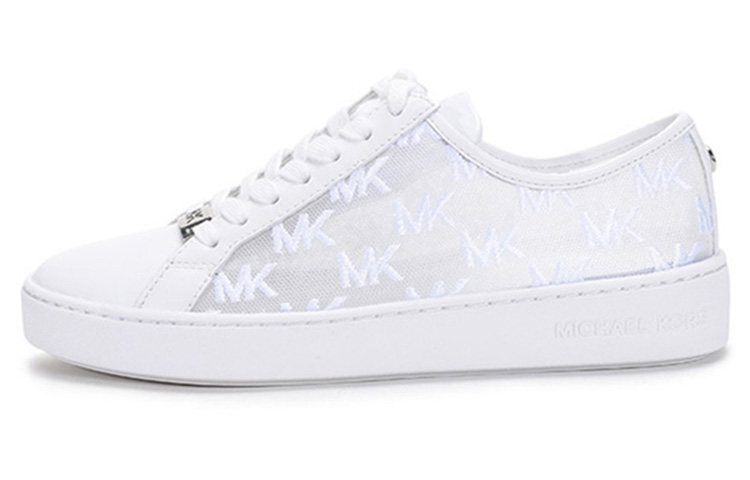 (Women) Michael Kors Low-Top Sneakers White - Stylish Fabric Leather Casual Shoes 43S1OLFS1D-OPTIC-WHITE